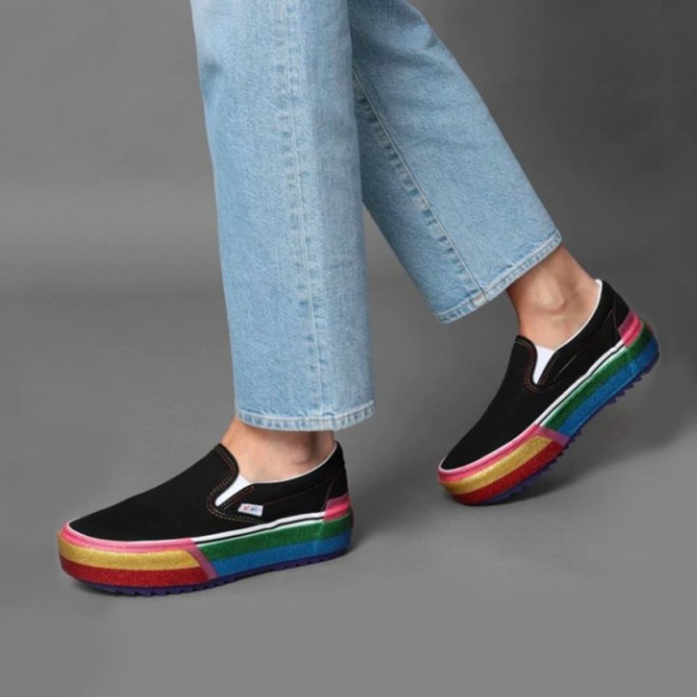 Vans Classic Stacked Glitter Platform Shoes - Picture 9 of 9